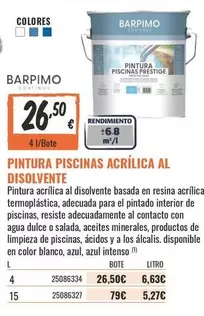 Pintura Piscinas Acrílica Al Disolvente