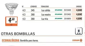 Osram - Ecohalogena Bombilla Para Horno