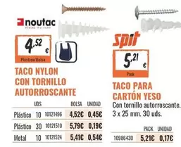 Spit - Taco Para Carton Yeso