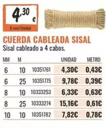 Cuerda Cableada Sisal