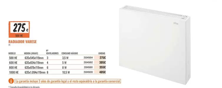 Radiador Varese