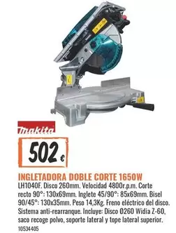 Makita - Ingletadora Doble Corte 1650w