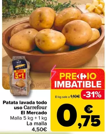 Carrefour El Mercado - Patata Lavada Todo Uso 