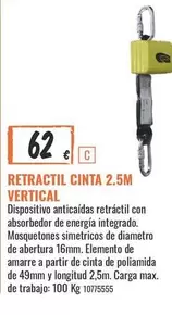 vertical - Retractil Cinta 2.5m Vertical