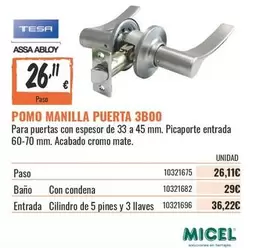 tesa - Pomo Manilla Puerta 3b00