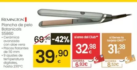 Remington - Plancha De Pelo Botanicals S5860