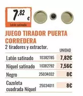 Juego Tirador Puerta Corredera