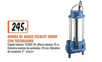 Bomba De Aguas Fecales 1600w Con Triturador