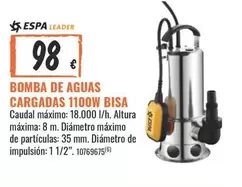 Espa - Bomba De Aguas Cargadas 1100w Bisa