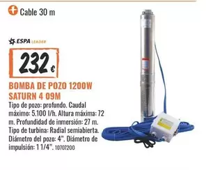 Bomba De Pozo 1200w Saturn
