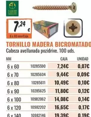 Tornillo Madera Bicromatado