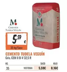 Tudela - Cemento  Veguín Gris. Cem II B-V 32.5 R