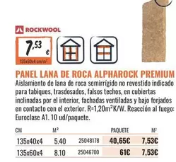 Rockwool - Panel Lana De Roca Alpharock Premium