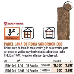 Rockwool - Panel Lana De Roca Sonorock Eco