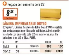 MS - Lamina Impermeable Dry50