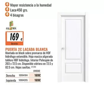 Block - Puerta 2c Lacada Blanca