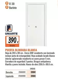 Blanco - Puerta Blindada Blanca