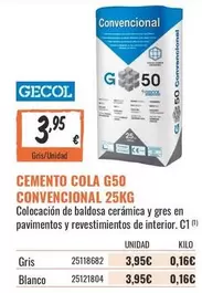 Blanco - Cemento Cola G50 Convencional
