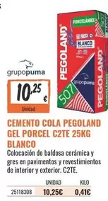 Blanco - Cemento Cola Gel Porcel C2te 25kg