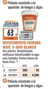 solevita - Revestimiento Fachada Mate S-9001 Blanco