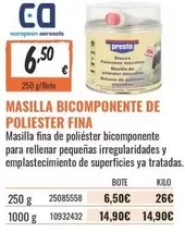 Prestige - Masilla Bicomponente De Poliester Fina