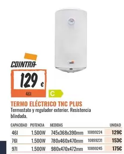 Cointra - Termo Eléctrico Tnc Plus
