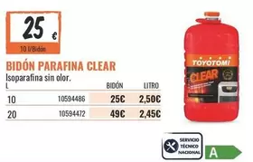 Bidon Parafina Clear