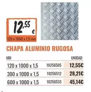 Chapa Aluminio Rugosa