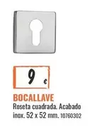 Bocallave Roseta Cuadrada. Acabado Inox. 52 X 52 Mm