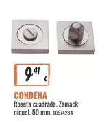 Condena Roseta Cuadrada. Zamac Niquel. 50 Mm.