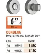 Roseta Redonda. Acabado Inox.