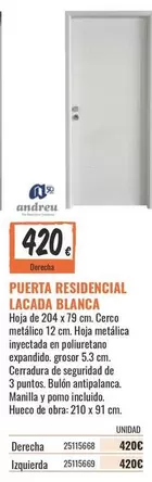 Puerta Residencial Lacada Blanca
