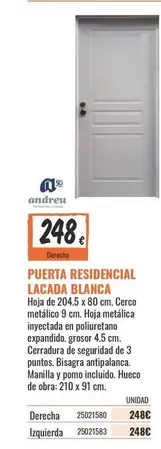 Puerta Residencial Lacada Blanca