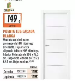Block - Puerta Lu5 Lacada Blanca