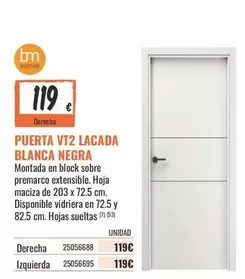 Bm - Puerta Vt2 Lacada Blanca Negra