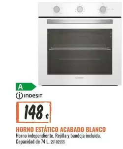 Indesit - Horno Estatico Acabado Blanco
