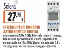 Solera - Interruptor Horario Astronomico Digital