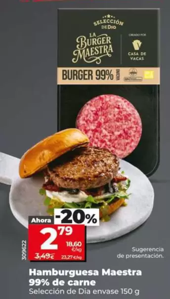Seleccion De Dia - Hamburguesa Maestra 99% De Carne