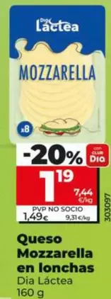 Dia Lactea - Queso Mozzarella En Lonchas