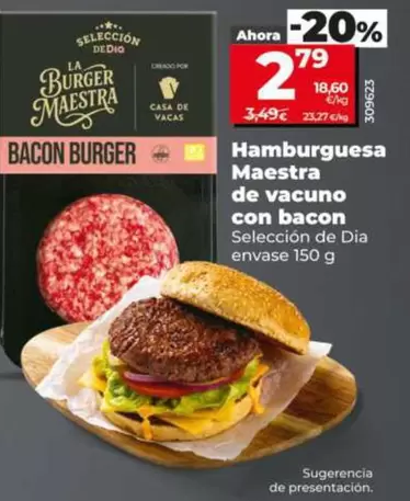 Seleccion De Dia - Hamburguesa Maestra De Vacuno Con Bacon