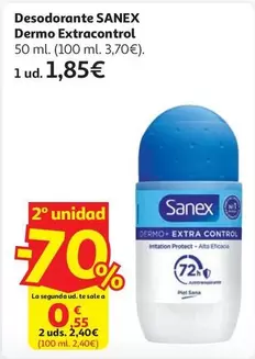 Sanex - En Todos Los Desodorantes 2ª Und. Al 70% (Excepto Packs Y Xxl).