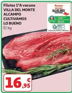 Filetes 1ªa Tapa/Contra Empanar Añojo V.del Monte Clb Auchan