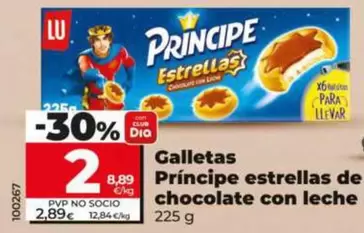 Galletas Príncipe Estrellas De Chocolate Con Leche 