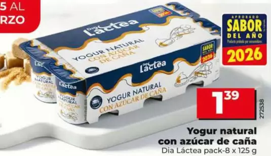 Dia Lactea - Yogur Natural Con Azúcar De Caña