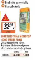 Pikolin - Mortero Sika Monotop 4200 Multi Flow