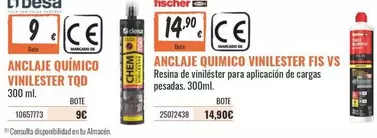 fischer - Anclaie Químico Vinilester Fís Vs