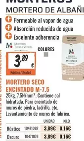 Tudela - Mortero Seco Encintado M-7.5