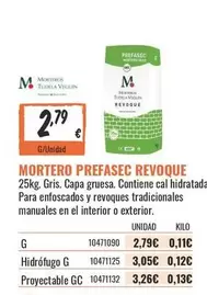 Tudela - Mortero Prefasec Revoque
