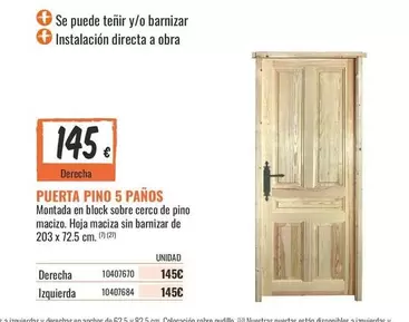 Block - Puerta Pino 5 Panos