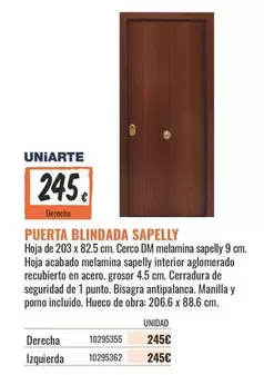 uniarte - Puerta Blindada Sapely